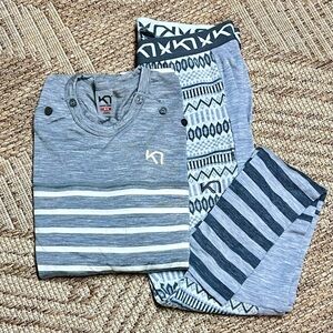 Kari Traa Gray Striped Pants & Top Set